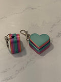 Rainbow Heart Fidget Clicker Keychain