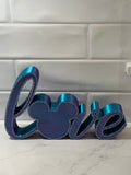Love Mickey Sign with Diamond accents - purple/blue colored