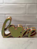 Love Mickey Sign with Diamond accents - rainbow 🌈 colored