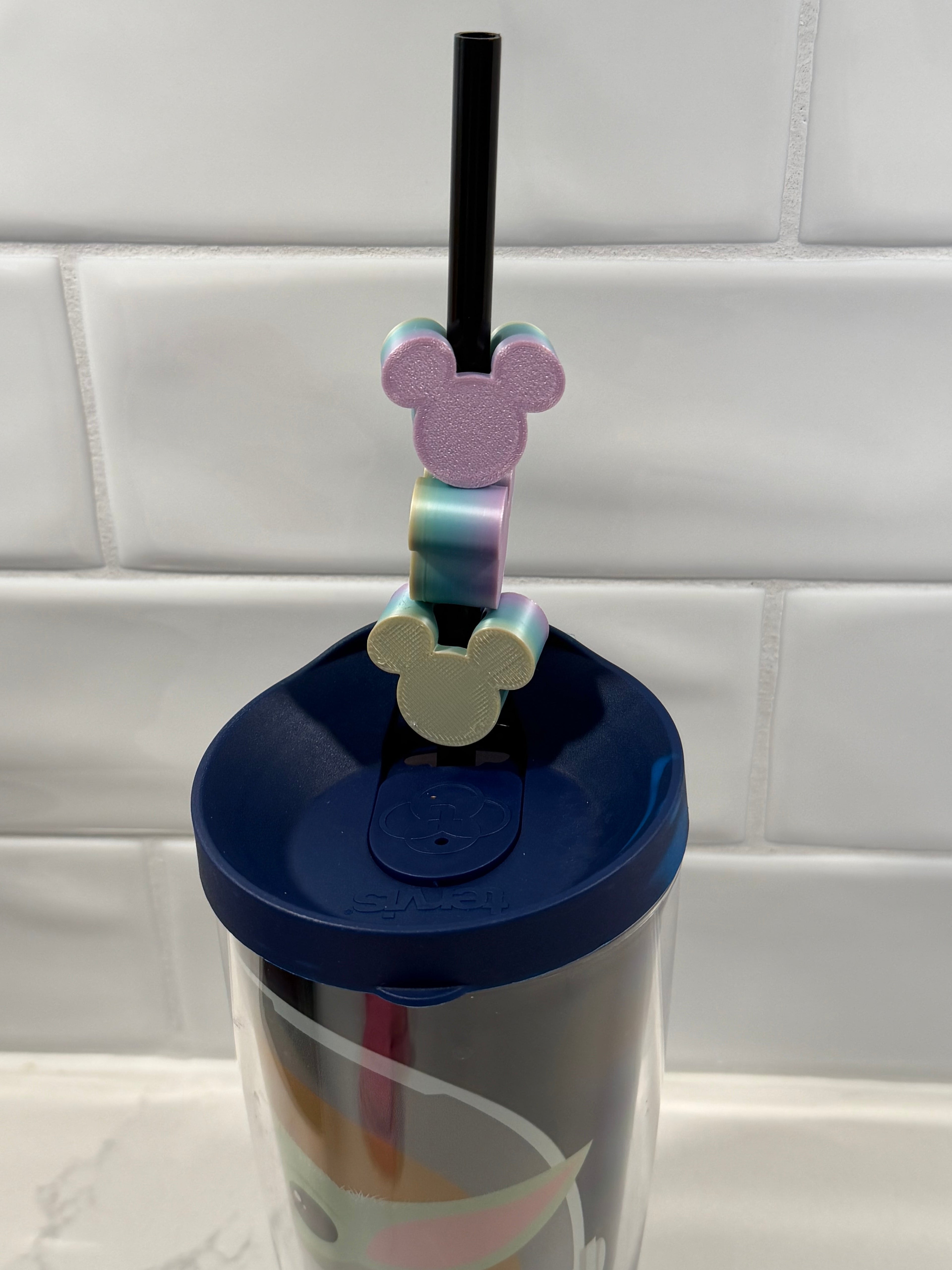 Rainbow Mickey Shaped Straw Buddies