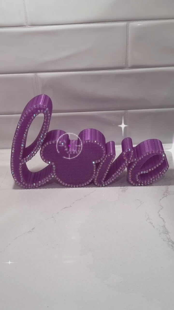 LOVE Mickey Sign with Diamond accents